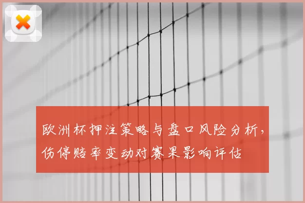 欧洲杯押注策略与盘口风险分析，伤停赔率变动对赛果影响评估